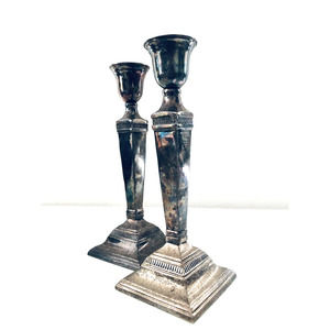 VTG 12” Silver Candlestick Holders